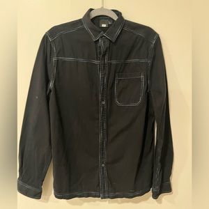 🌷ASOS TALL over-shirt with multi color stitching contrast in Black